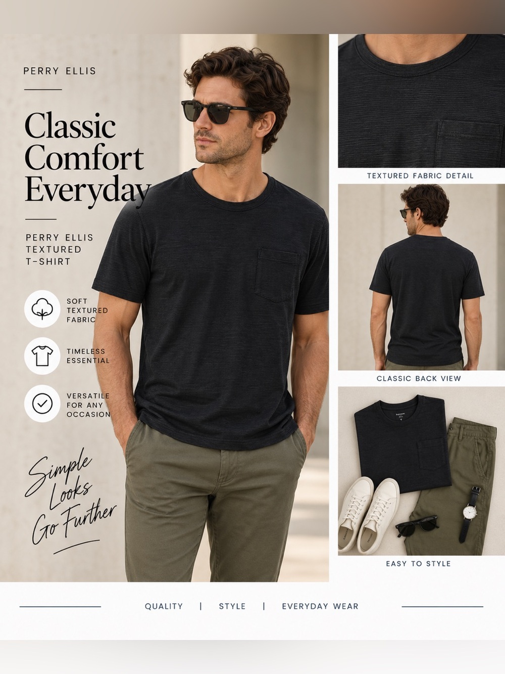 Perry Ellis Textured‎ T-Shirt